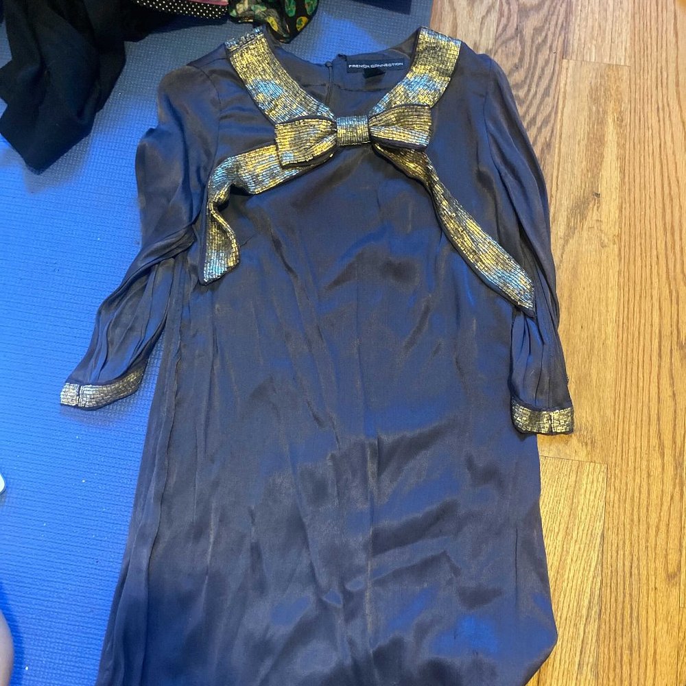 USED / WORN French Connection Silk & Sequin Dress (Size 4)